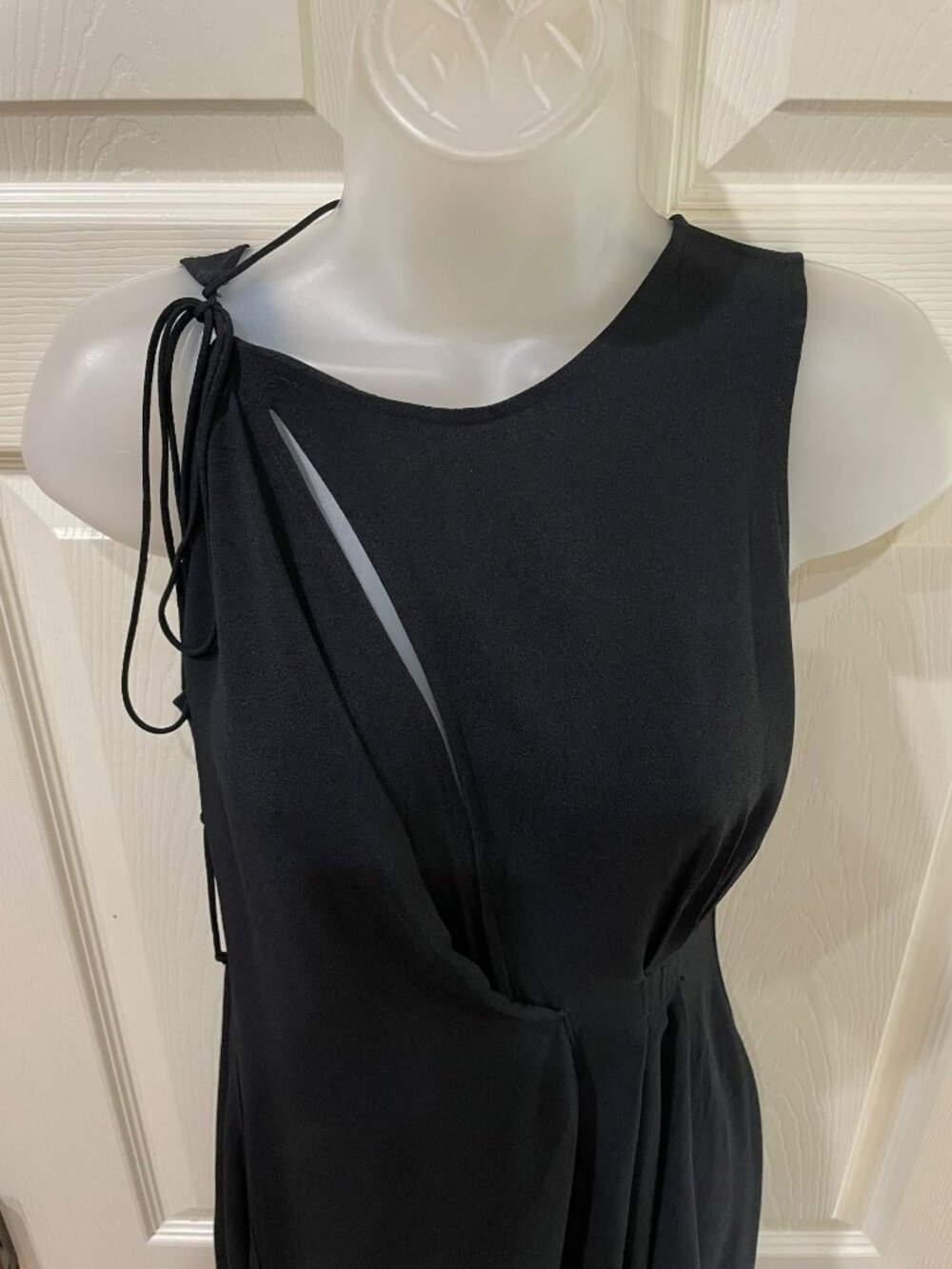 Victoria Beckham Black Draped Cutout Midi Dress US 6 Made in UK - Picture 4 of 11
